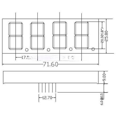 Red Color Epaper Oled Display Module 4 Digits 7 Segment