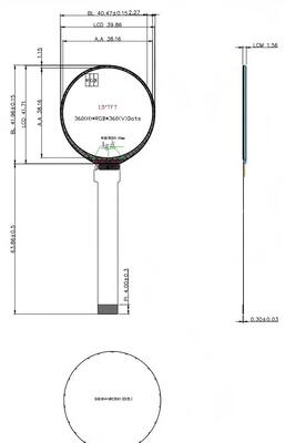 1.5" Round IPS TFT Color Display with 360x360 Resolution and 400nit Brightness for Smartwatch and Home Appliances