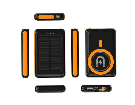 Batterie externe magnétique 5000 mAh, charge rapide sans fil 5W, batterie solaire, batterie externe sans fil magnétique en gros
