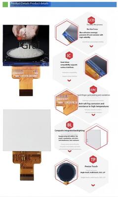 Écran TFT IPS de 1,5 pouces avec résolution 320 x 240 et pilote d'interface MCU 8 bits IC ILI9342C 400nit 3 LED toutes vues